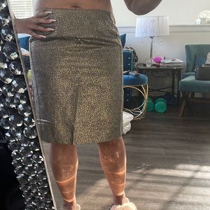 Metallic pencil skirt